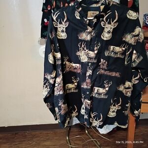 Field & Stream Black Deer Pattern Shirt Jacket